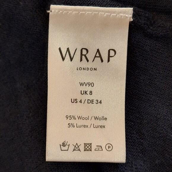 Wrap London Sweater Women's 4 Small Lightweight Striped Preppy Metallic Wool - Picture 6 of 7